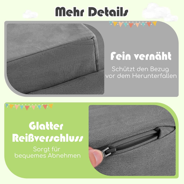 COSTWAY 5 TLG. Schaumstoffbausteine, Riesenbausteine mit Bällebad, Grossbausteine zum Toben und Klet