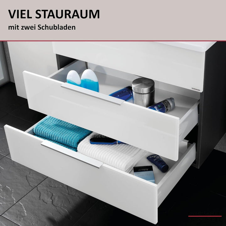 FACKELMANN Waschtischunterschrank KARA / Badschrank mit Soft-Close-System / Masse (B x H x T): ca. 8