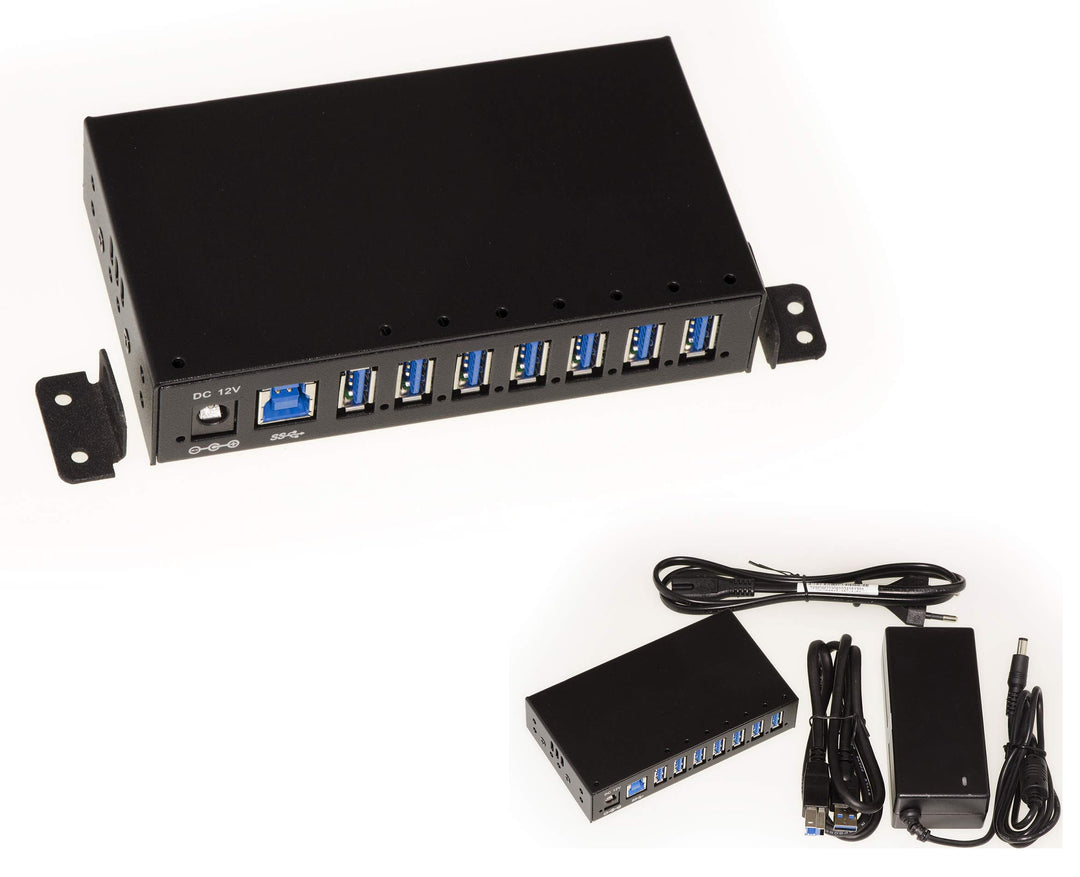 KALEA-INFORMATIQUE USB-Ladestation und -HUB des Industrietyps, USB3 7 Porte mit 3A-Stromversorgung.