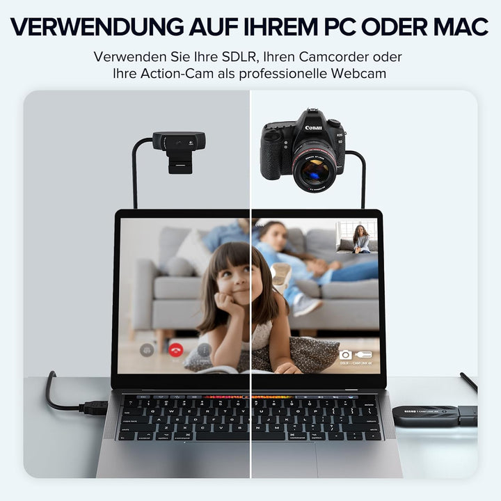 Cam Link 4K, externe Kamera Capture Card, 4K30/1080p120 für Streaming und Aufnahme über DSLR, Camcor