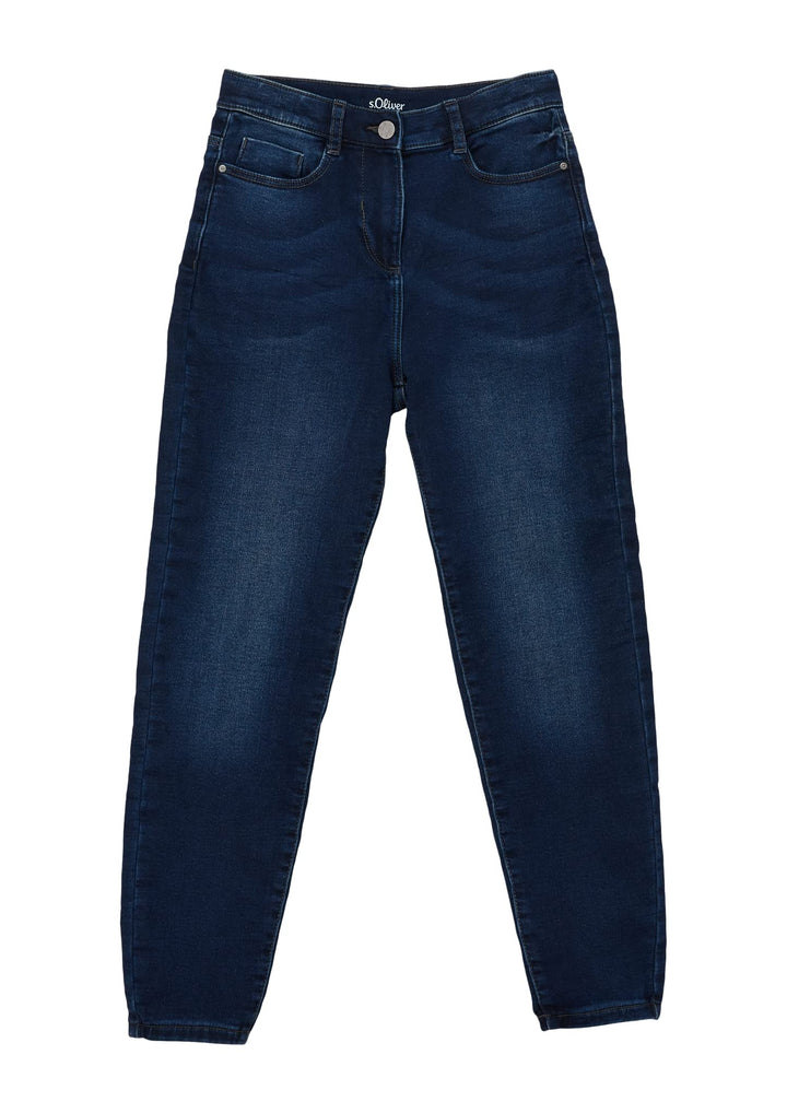 s.Oliver Mädchen Jeans, MOM Fit 146 Slim Blau, 146 Slim Blau