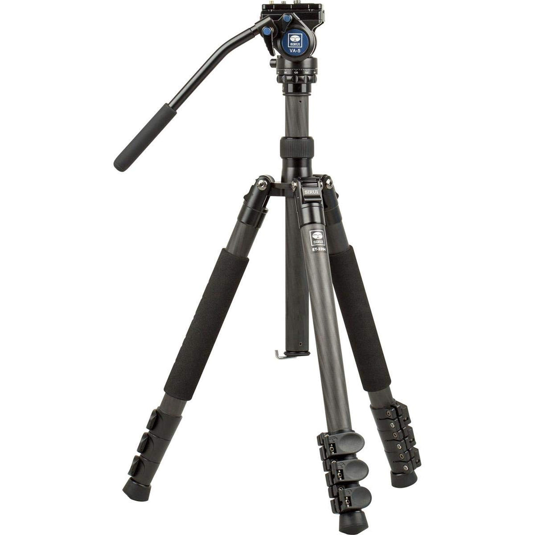SIRUI ET-2204 Professionelles Reisestativ aus Kohlefaser mit VA-5 Fluid-Videokopf, 4 Abschnitte, wan