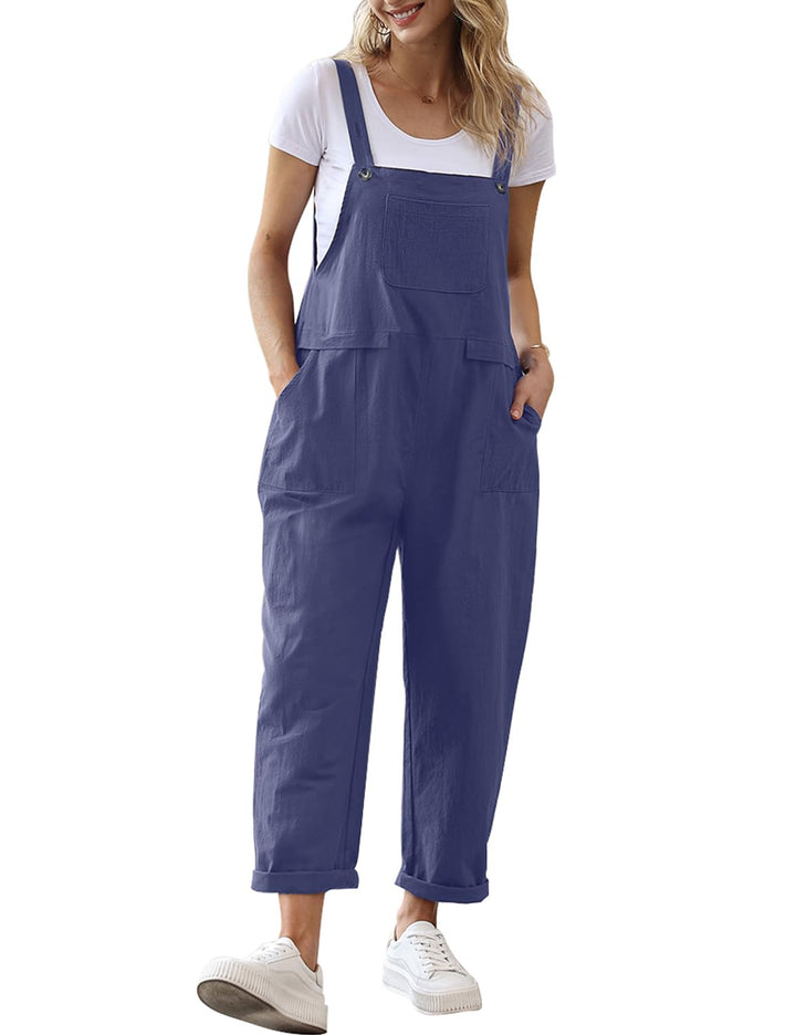 YESNO Damen Latzhose Sommer Oversize Trägerhose Beiläufig Loose Bib Pants Overall Baggy Jumpsuit Str