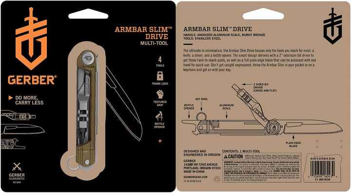 Gerber Taschenmesser Slim Drive, Bronze, Slim Drive, Bronze