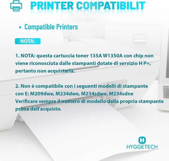 Hyggetech W1350A Toner Mit chip Kompatibel mit HP 135A W1350A Toner 135X W1350X für HP Laserjet MFP
