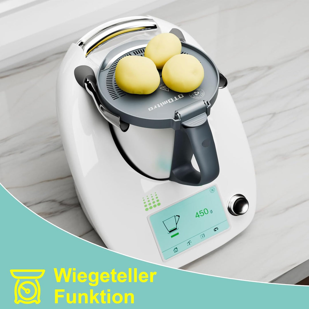 Ausgusssieb für Thermomix TM6 TM5, Abgiesshilfe und Spritzschutz, BPA freies Nudelsieb, Siebaufsatz