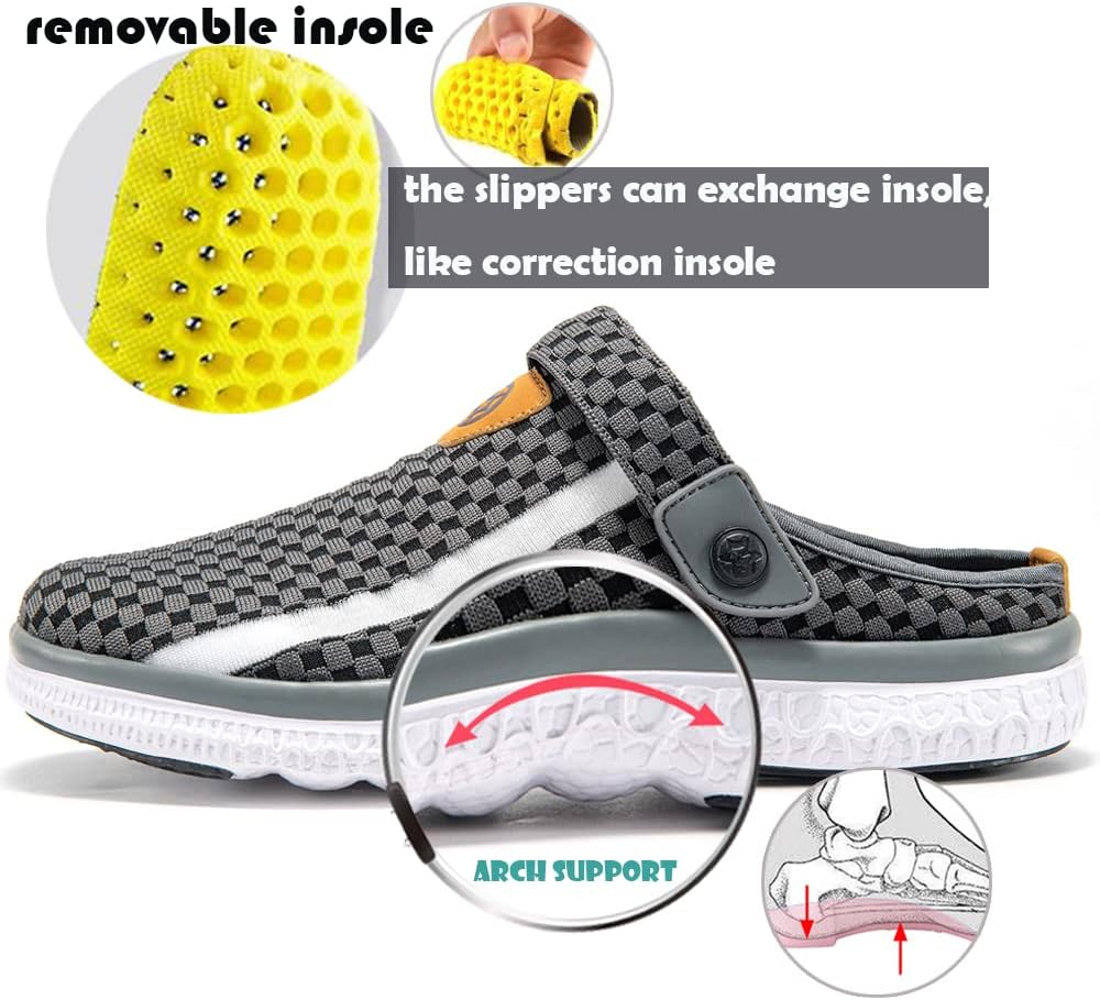Unisex Clogs Hausschuhe Atmungsaktiv Mesh Pantoletten Sommer Beach Freizeit Schuhe rutschfest Weiche
