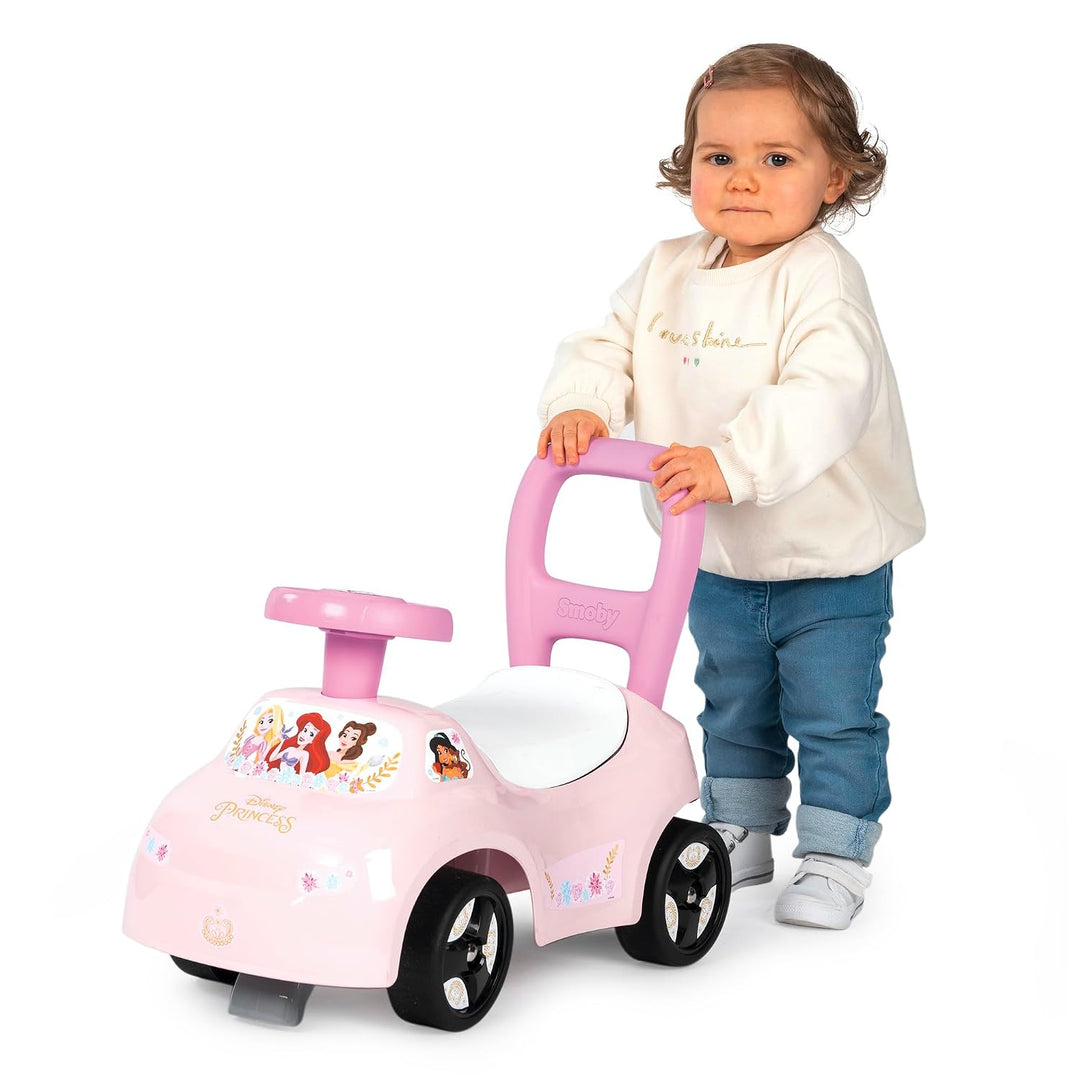 Smoby Disney Princess Rutscher – wendiges Kinderfahrzeug mit Hupenlenkrad – Rückenstütze, Staufach,