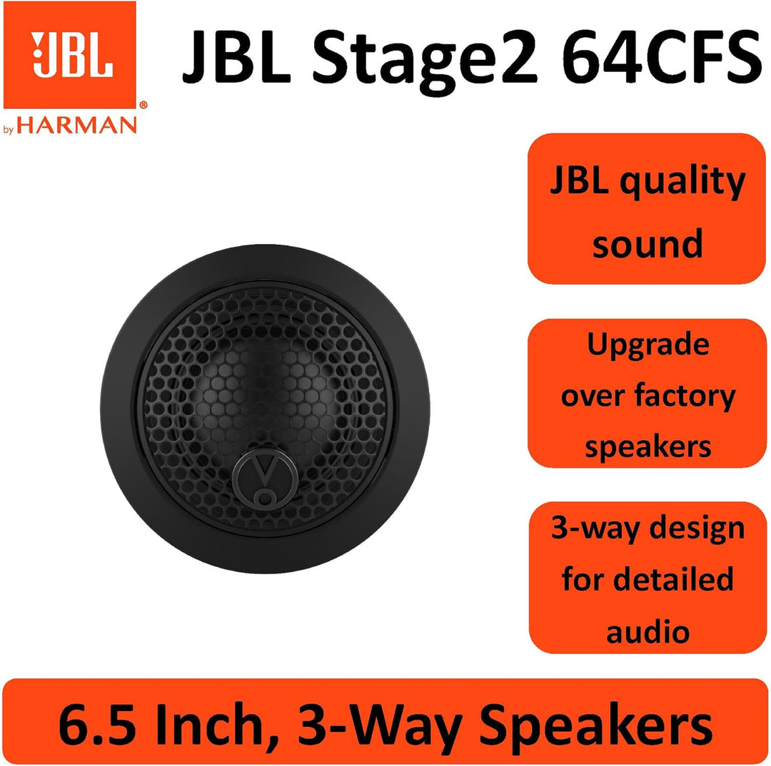 JBL Stage2 64CFS 2-Wege Auto Soundsystem - 270 Watt Komponenten Auto Lautsprecher Boxen Set mit Einb
