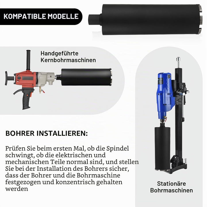 CPROSP 1¼" UNC Diamantbohrkrone mit SDS PLUS Adapter, Kernbohrkrone DM 162mm, L 420mm, Kernbohrer fü