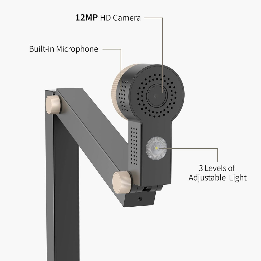 CZUR 12MP USB-Dokumentenkamera 4K Auflösung, Visualizer mit Dual-Auto-Fokus, 60FPS, A3-Format, LED L