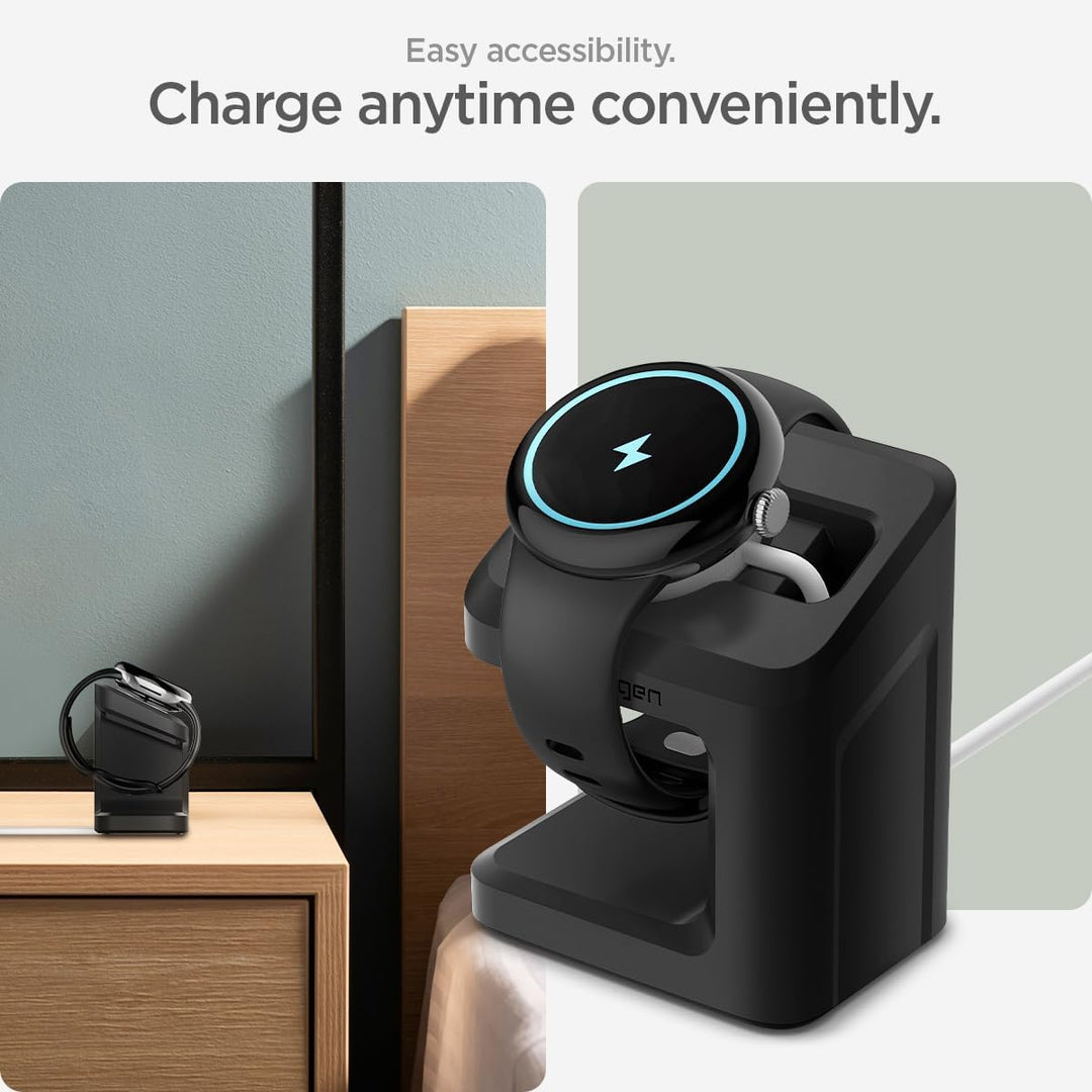 Spigen S355 Smartwatch Ladestation Ständer Dockingstation Kompatibel mit Google Pixel Watch 3 41mm/4