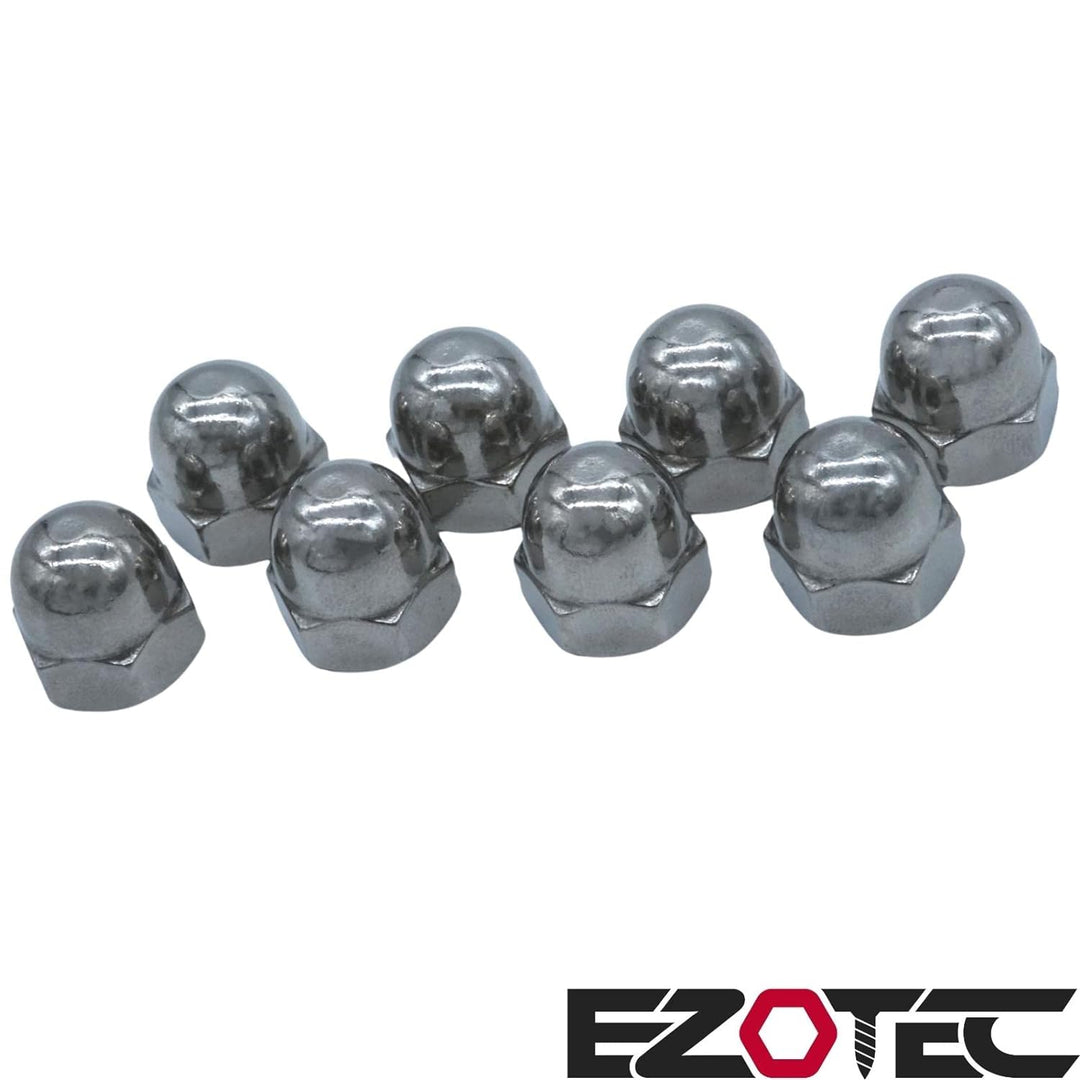 EZOTec - 50 Stück Hutmuttern hohe Form M12 DIN 1587 - Edelstahl V2A A2 - Schlüsselweite (SW) 19 M12