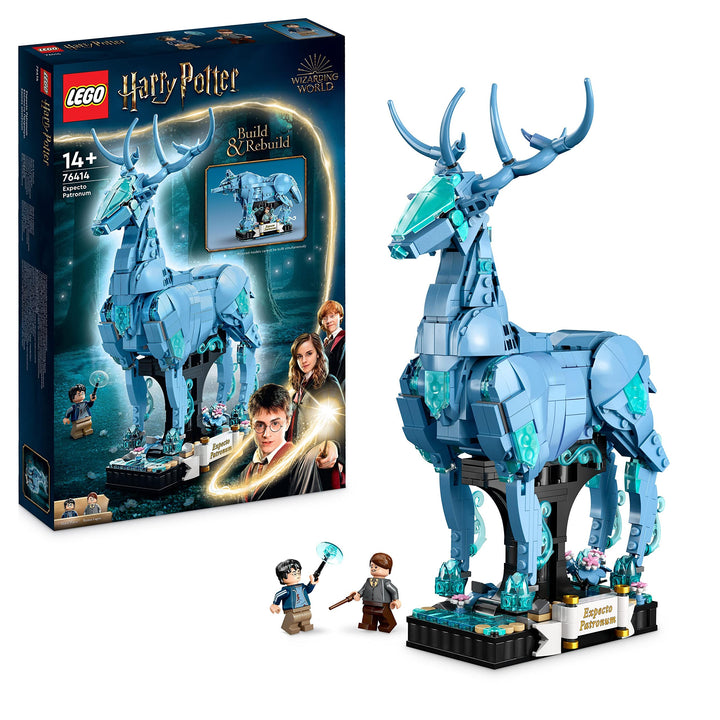 LEGO Harry Potter Expecto Patronum, 2 in 1 Hirsch und Wolf Figur, 2-in-1 Figuren-Set, Spielzeug zum