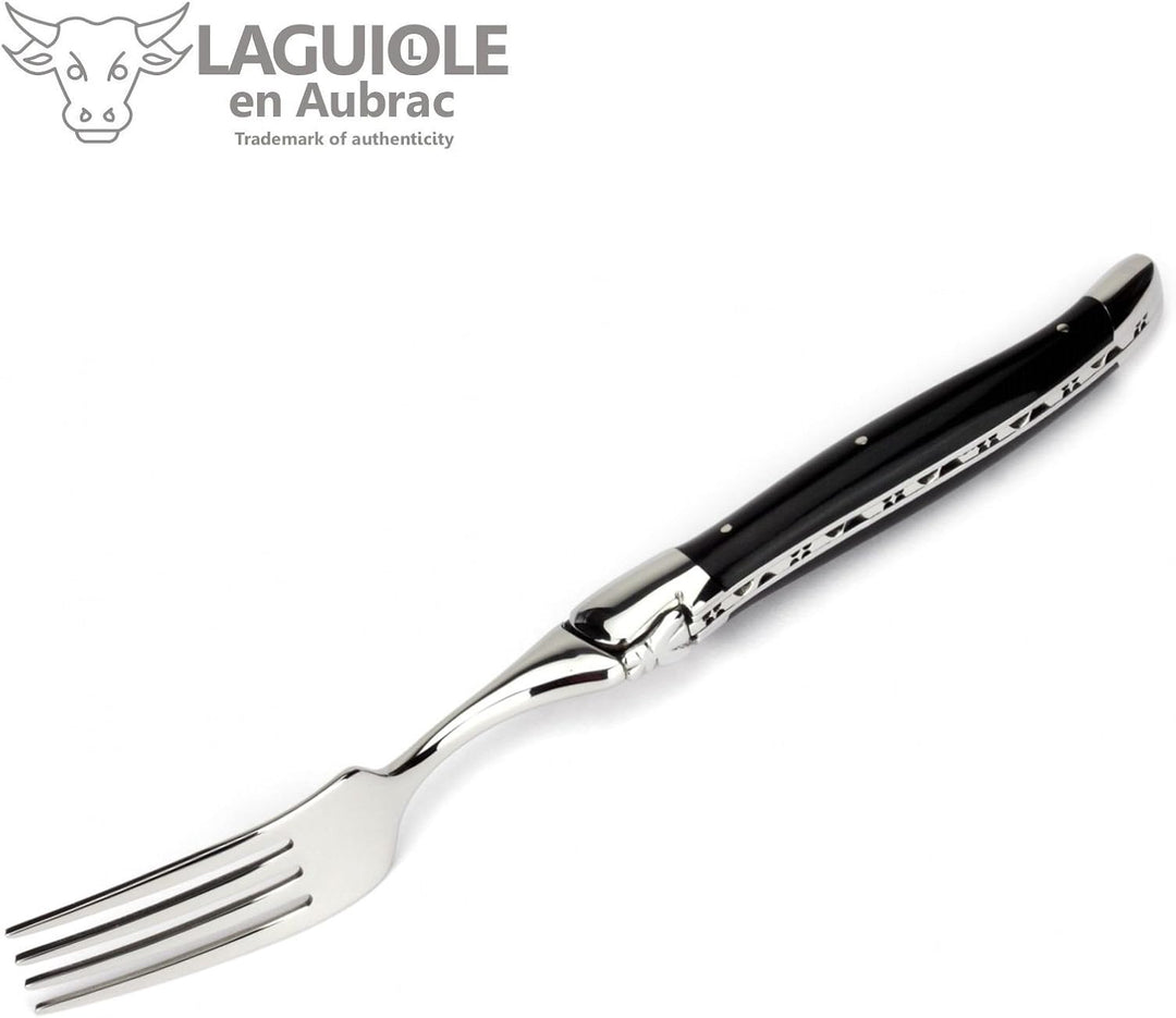 Laguiole en Aubrac - 6er Set Gabeln - Passend zu den Steak-Messern aus Frankreich - Griff Ebenholz -