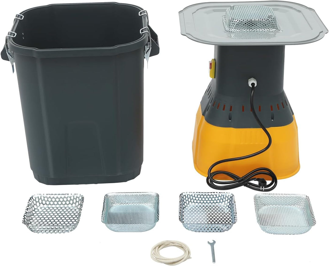 Getreidemühle Elektrisch Futter, 45L Elektrischer Maismühle Trockene mit 5 Siebe, Schrotmühle Grain
