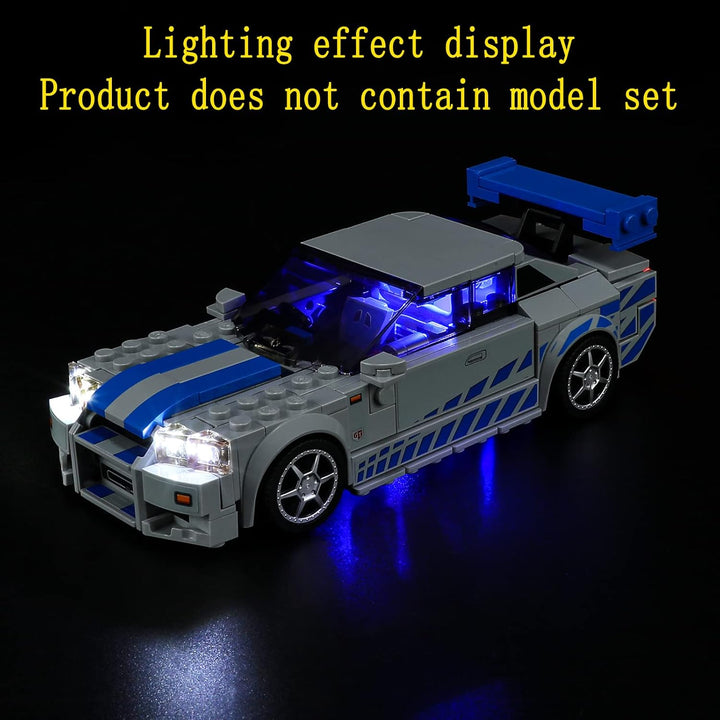 GEAMENT LED Licht-Set Kompatibel mit Lego 2 Fast 2 Furious – Nissan Skyline GT-R (R34) - Beleuchtung