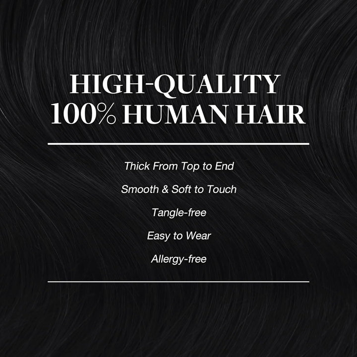 GOO GOO Clip in Extensions Echthaar, Echthaar Extensions Clip, 30cm 85g 7pcs, Clip In Haarverlängeru
