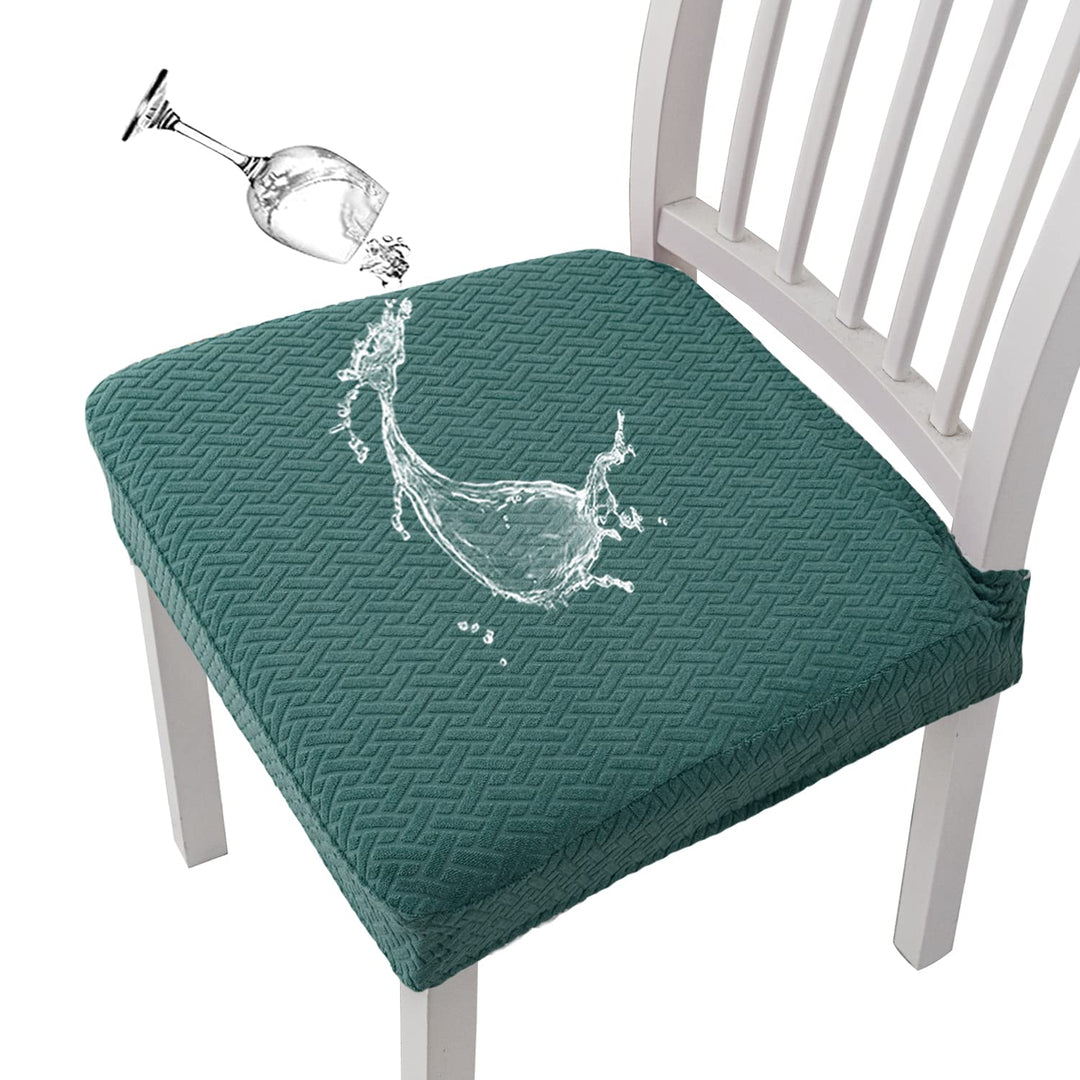 Diamantgitter Jacquard wasserdichte Stuhl Sitzbezüge für Esszimmer Stretch Stuhl Sitzkissen Schonbez