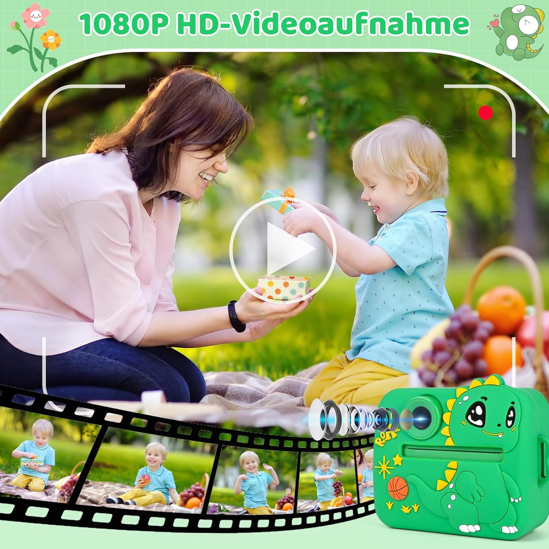 Kinderkamera Sofortbildkamera,Digitalkamera für Kinder mit Druckpapier 32G TF Karte, 2,4 Zoll Bildsc