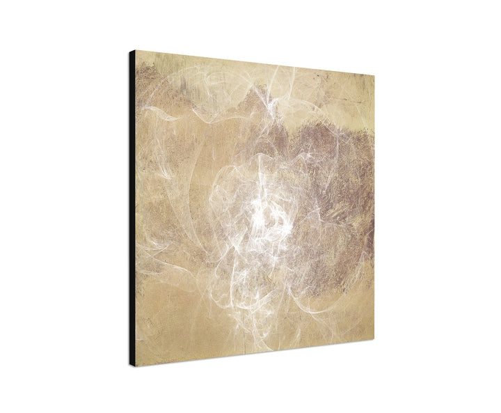 Paul Sinus Art Beige weiss Abstraktes Leinwandbild Abstrakt162- dekorativer Einteiler Wandbild 60x60