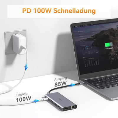 USB C Docking Station Dual Monitor,USB-C Laptop Dockingstation,Triple Display USB C Hub Adapter mit