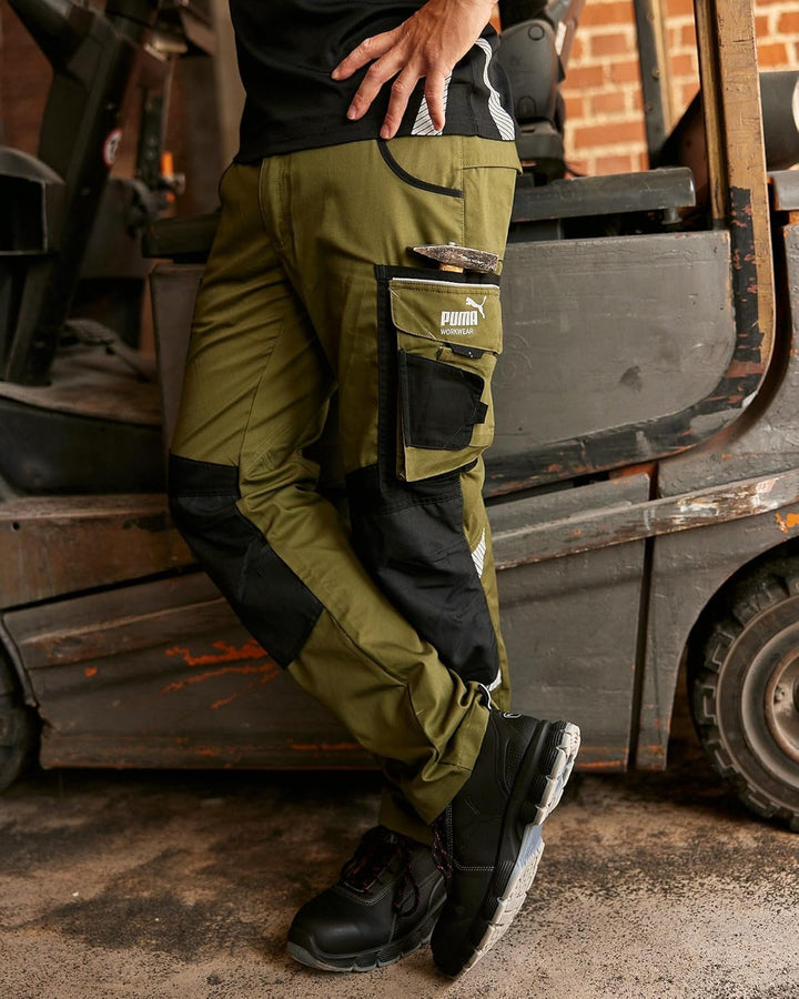 PUMA Workwear Precision X Arbeitshose für Herren - Premium Bundhose mit vielen Taschen und verstärkt