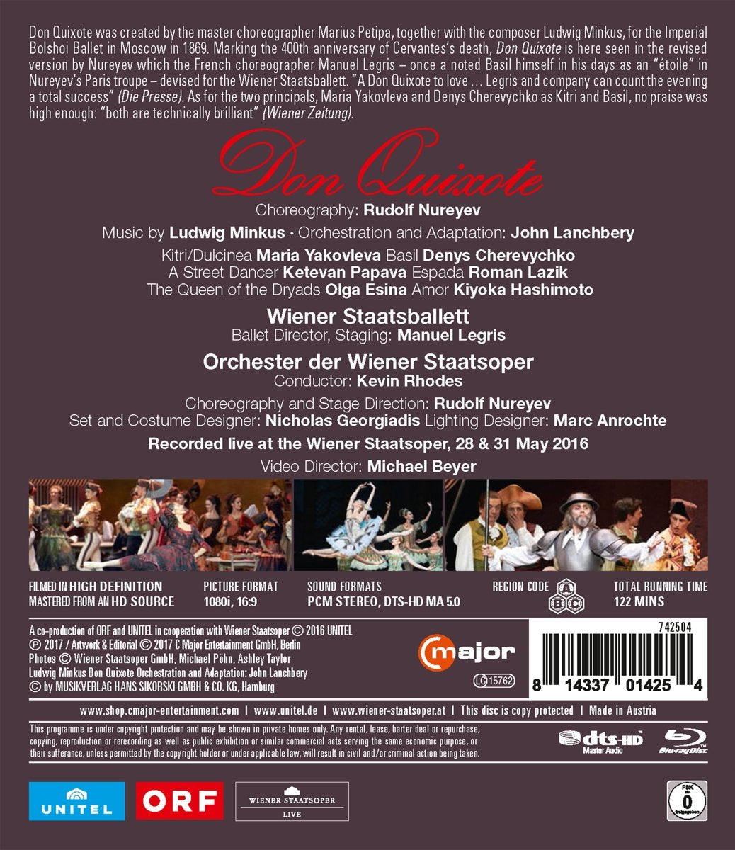 Ludwig Minkus: Rudolf Nureyev's Don Quixote (Wiener Staatsoper, 2016), Blu-ray