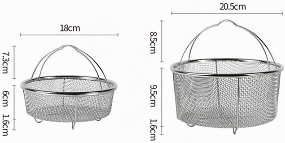 Juwacoo 2 Stück Edelstahl Dampfgarer Dampfeinsatz, (20,5 cm+18 cm) Frittierkorb Dampfkorb, Dünsteins