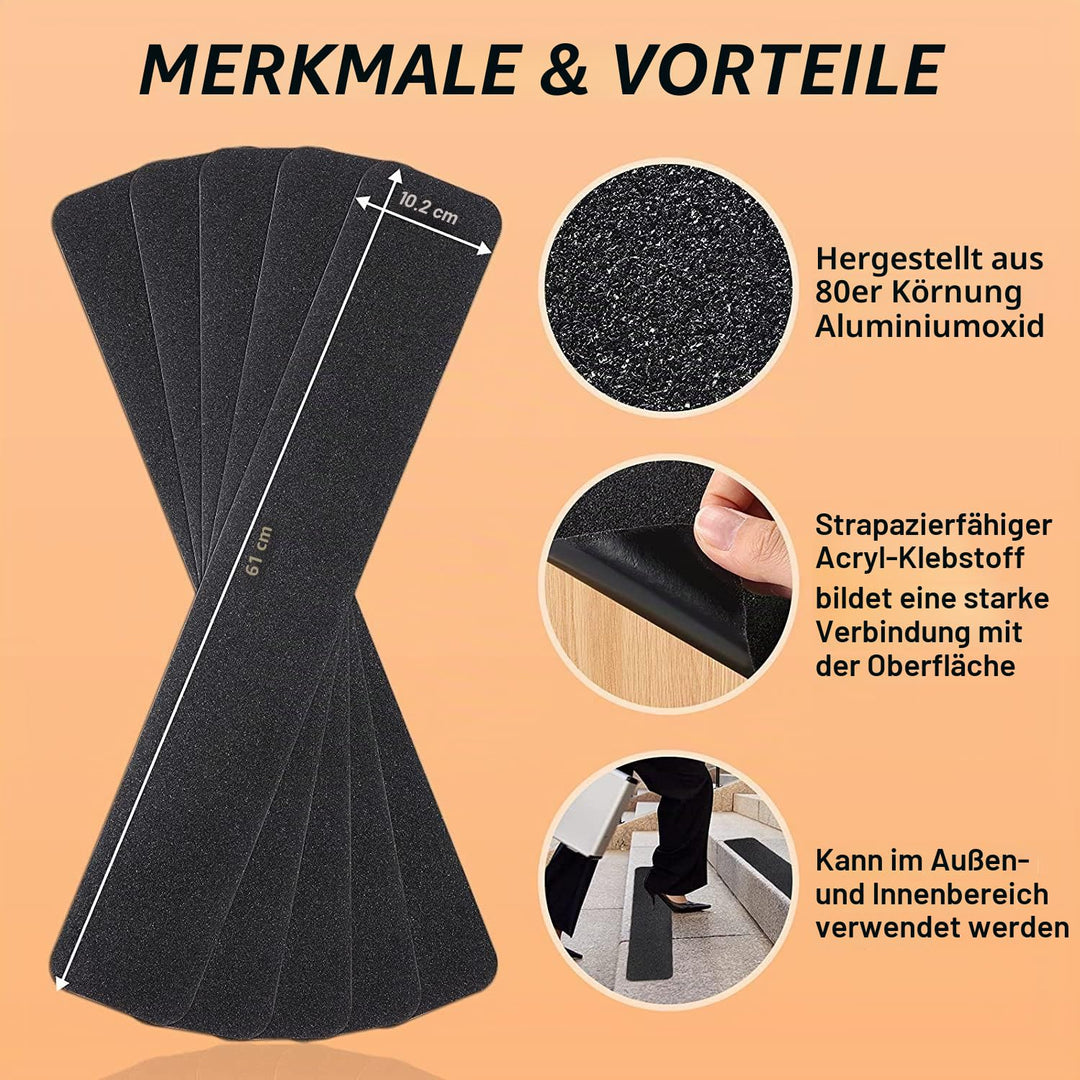 Anti-Rutsch Band Streifen, 60cm*10cm, 10pcs, Antirutsch Klebeband Wasserfest, Treppen Antirutschstre