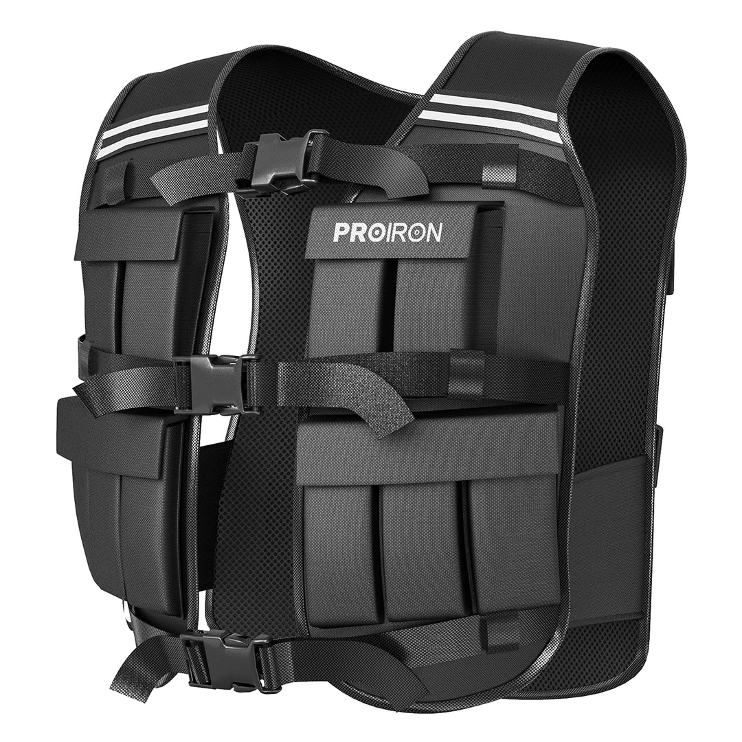 PROIRON Einstellbare Gewichtsweste 10kg mit Reflektierenden Streifen für Laufen/Krafttraining/Workou