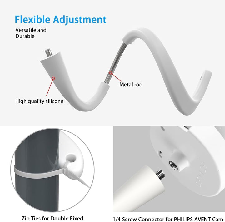 BECEMURU Vielseitige, Flexible Drehhalterung mit 1/4-Schraubenanschluss Dock Kompatibel mit Philips
