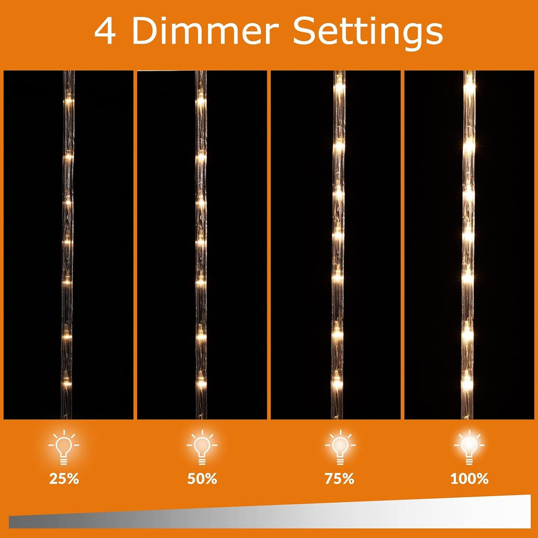 MONZANA® LED Weihnachtsmann Leiter XXL 240cm In-/Outdoor Timer 8 Leuchtfunktionen Fernbedienung dimm