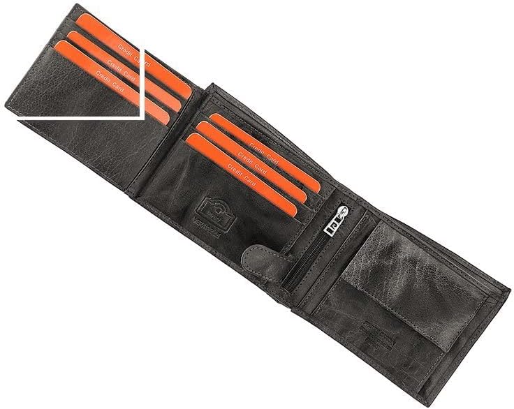 Pierre Cardin Geldbeutel Herren - Elegante Portemonnaie Herren Echtes Leder mit Geldscheinfach 10 Ka