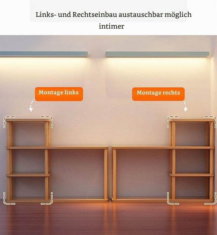 Desktop-mehrschichtiges Bücherregal-Speicherregal, grosse Kapazität Massivholz-Speicherwand auf dem