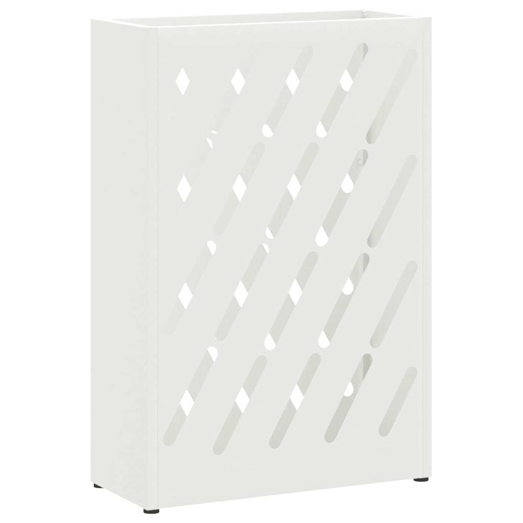 vidaXL Sonnenschirmhalter Weiss 28 x 12 x 41 cm Stahl, Stylischer Regenschirmständer, rechteckiges S