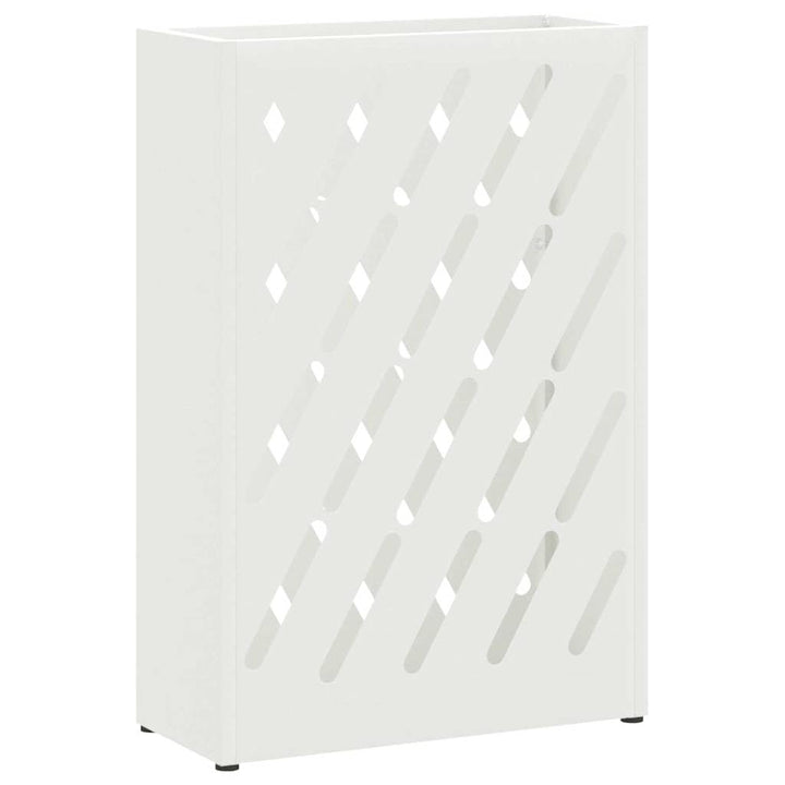 vidaXL Sonnenschirmhalter Weiss 28 x 12 x 41 cm Stahl, Stylischer Regenschirmständer, rechteckiges S