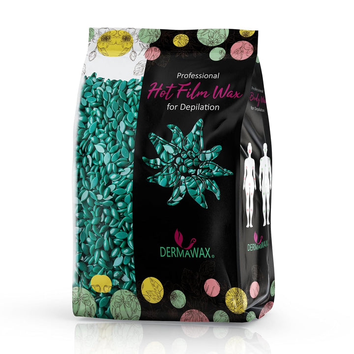 Dermawax Profi Waxing Set zur Haarentfernung 1000 ml Wachswärmer Made in Spanien 1 kg Azulen Wachspe