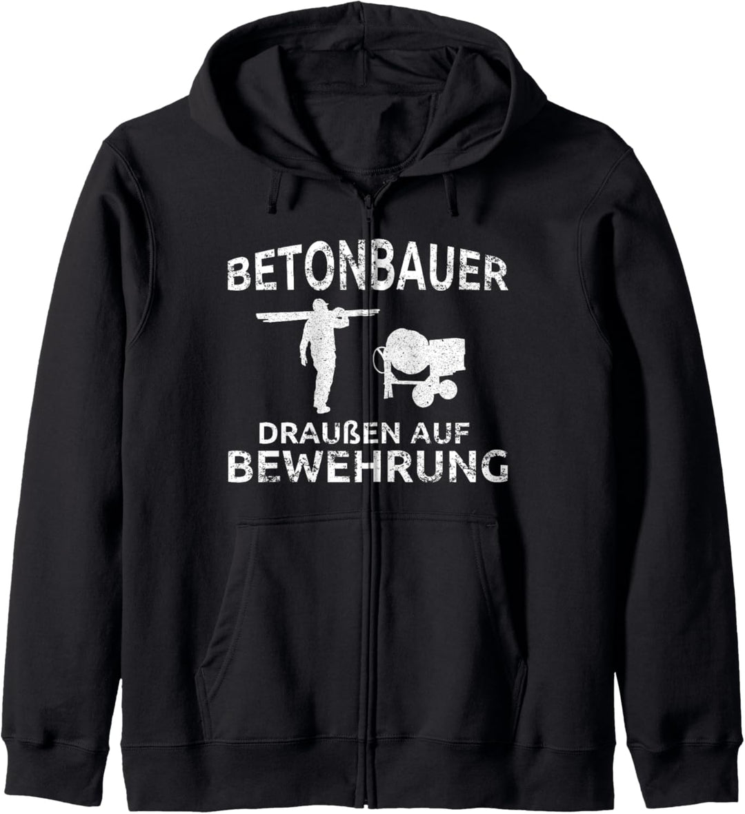 Betonbauer Draussen auf Bewehrung Lustiges Betonbauer Kapuzenjacke