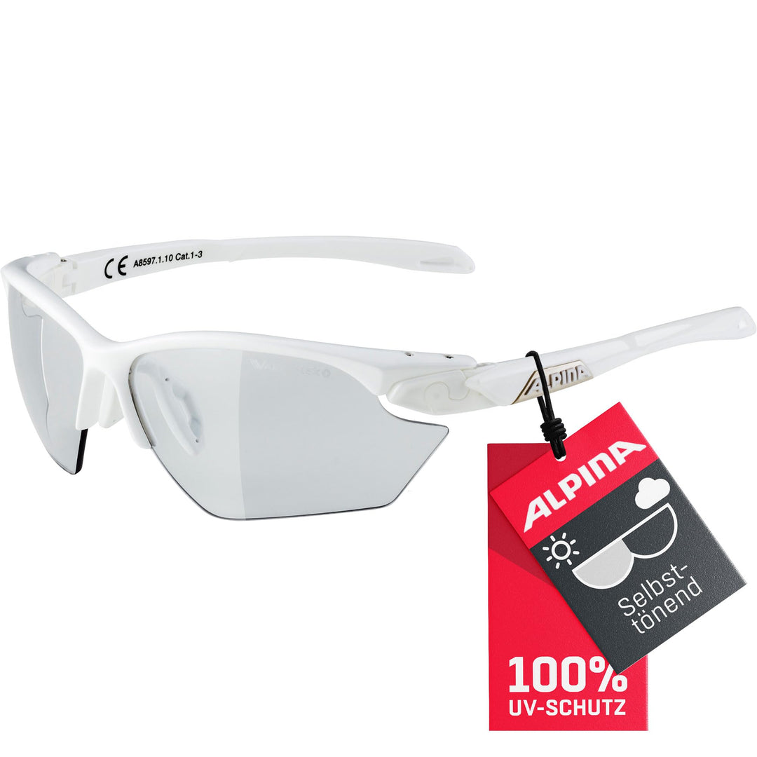 ALPINA TWIST FIVE S HR V - Selbsttönende, Bruchfeste & Beschlagfreie Sport- & Fahrradbrille Mit 100%