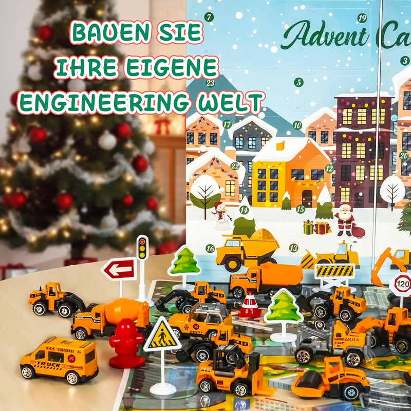 Adventskalender Kinder, Adventskalender 2023 Kinder Auto Spielzeug ab 3 4 5 6 Jahre Junge Mädchen Ki