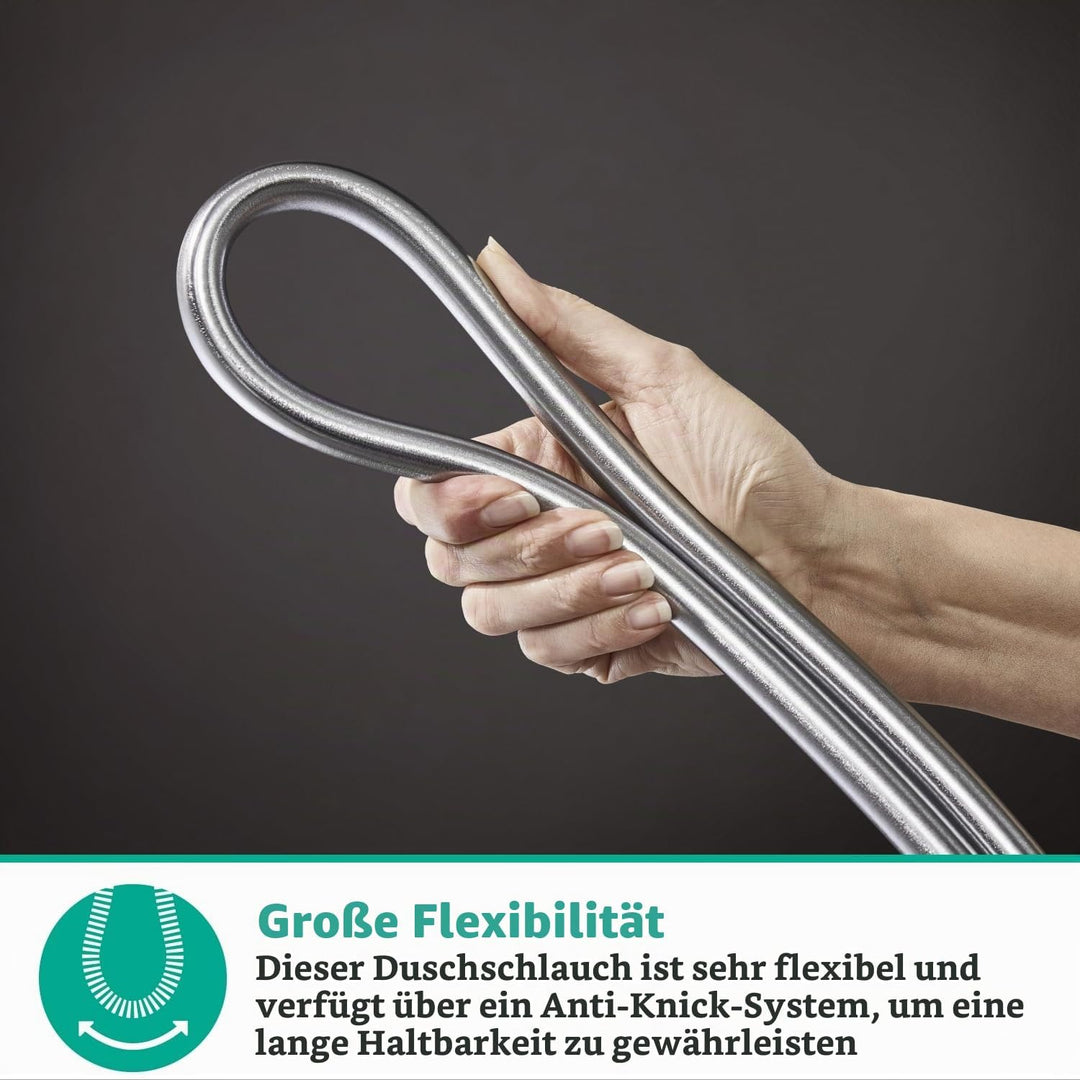 hansgrohe Duschset mit wassersparendem Duschkopf Croma 100, Sparduschkopf, 4 Strahlarten + hansgrohe