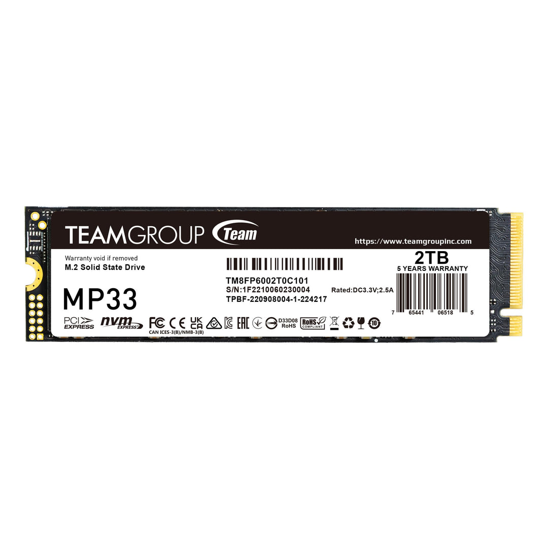 Team Group MP33 2TB PCIE GEN3 X4 NVME M.2 SSD 1800/1500 MB/S One size Classic