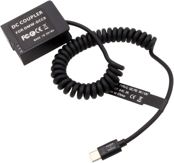 HangTon Power Bank QC PD 9V USB-C Dummy Akku für Panasonic G5 G7 G80 G99 FZ2500 FZ300 Sigma FP Kamer