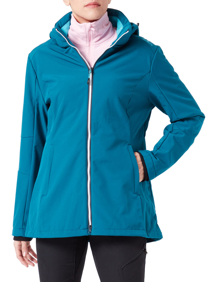 CMP Damen Damen-softshelljacke mit Abnehmbarer Kapuze WOMAN JACKET ZIP HOOD 36 Deep Lake, 36 Deep La