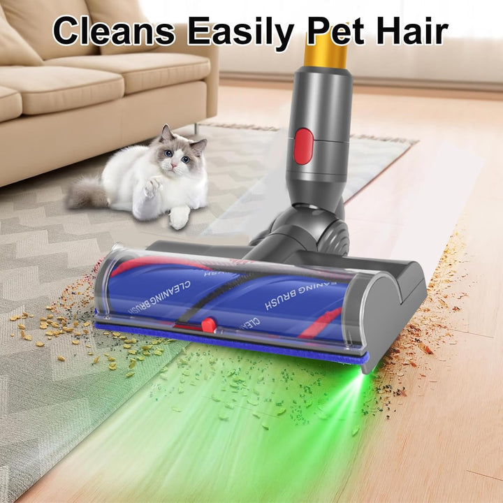 Bürste Kompatibel mit Dyson V7 V8 V10 V11 V15 Staubsauger, Ersatzteile Bürstenkopf mit LED-Leuchten,