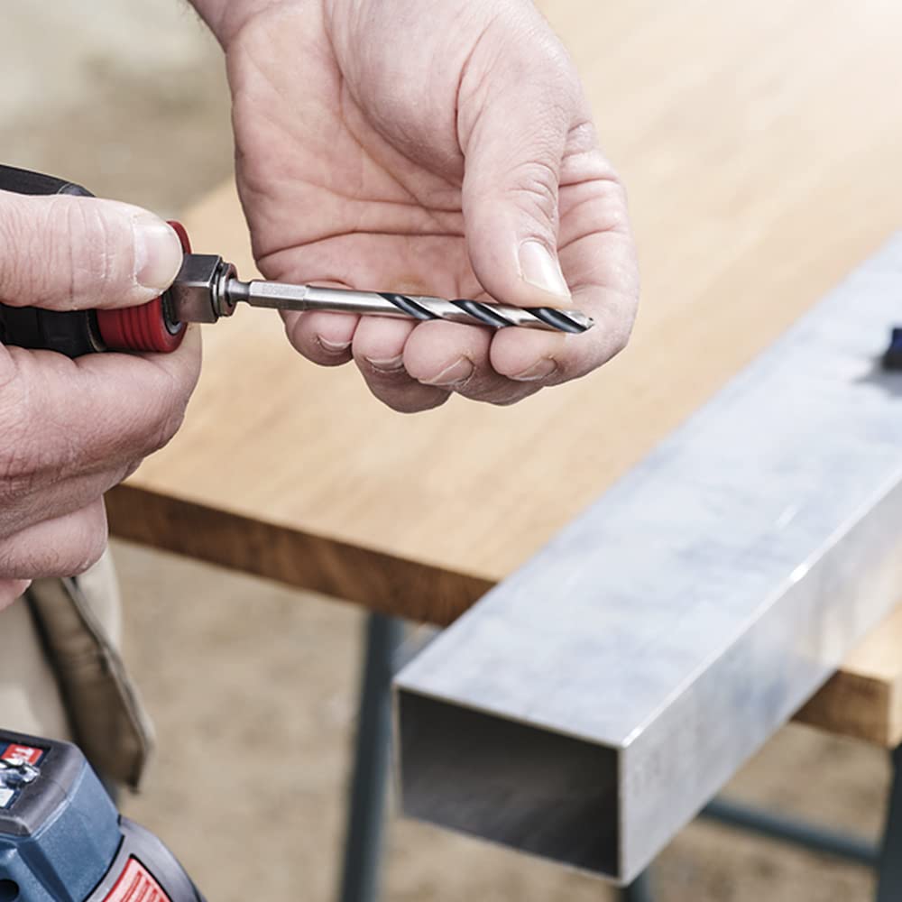 Bosch Professional 5 Stück HSS Spiralbohrer PointTeQ (für Metall, 10,1 x 87 x 133 mm, Zubehör Bohrsc