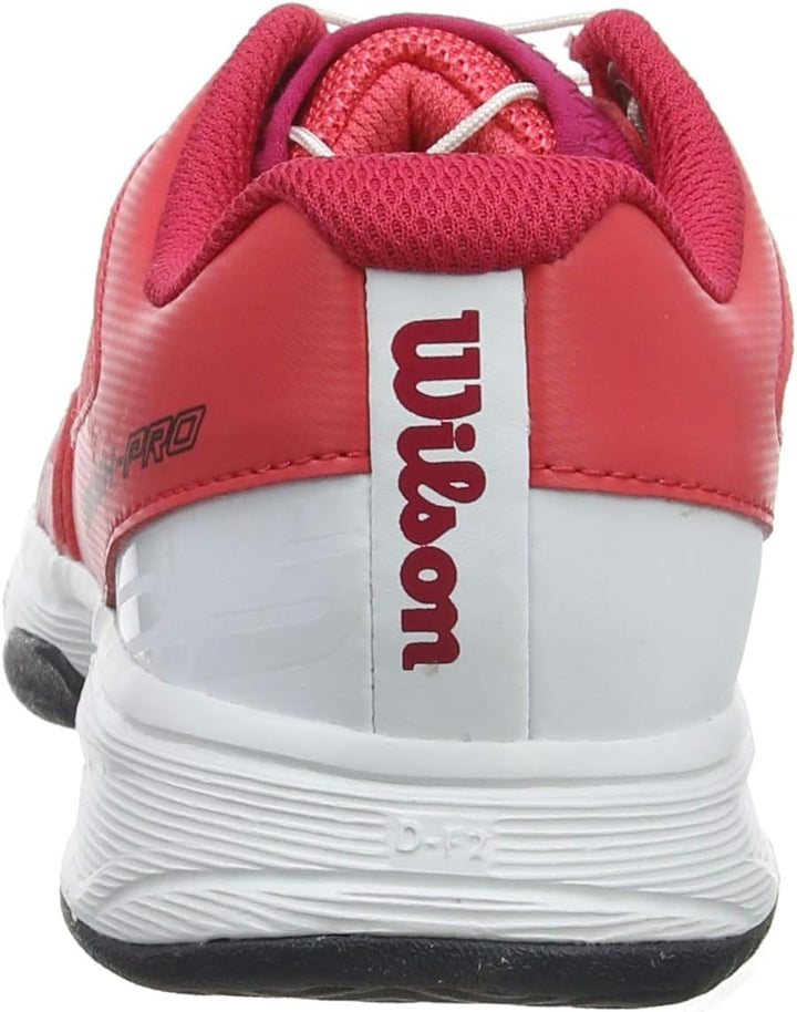 Wilson Unisex-Child Rush Pro Jr Ql Carpet Tennis Shoe 36 EU Pink Weiss Rot, 36 EU Pink Weiß Rot