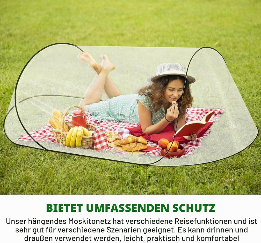 Moskitonetz Reise, faltbares Moskitonetz, Pop Up, Reisebett, 200x80x56 cm, für Bettwäsche, Camping