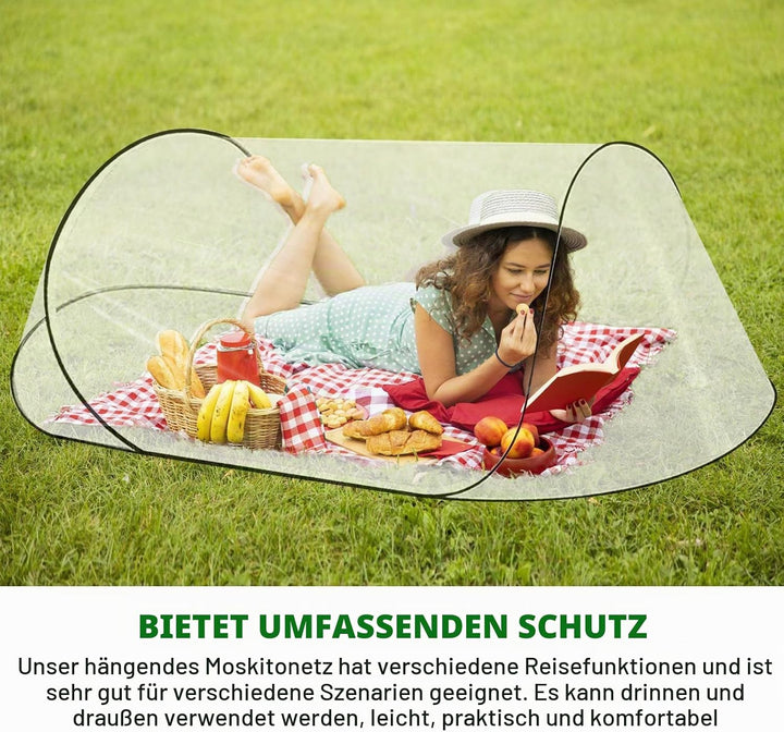 Moskitonetz Reise, faltbares Moskitonetz, Pop Up, Reisebett, 200x80x56 cm, für Bettwäsche, Camping